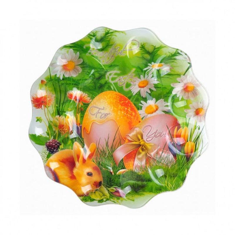 Αυγοθήκη Πασχαλινή Γυάλινη Πολύχρωμη 25x25x2