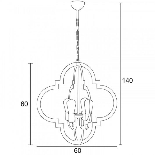 Φωτιστικό Πολύφωτο 4φ Μέταλλο Λευκό/Νίκελ Ε27
