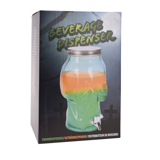 Βρυσάκι 'Νεκροκεφαλή' Γυάλινο Διάφανο 13x13x30