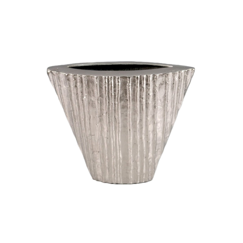 Βάζο Μεταλλικό Ασημί 31x11x27