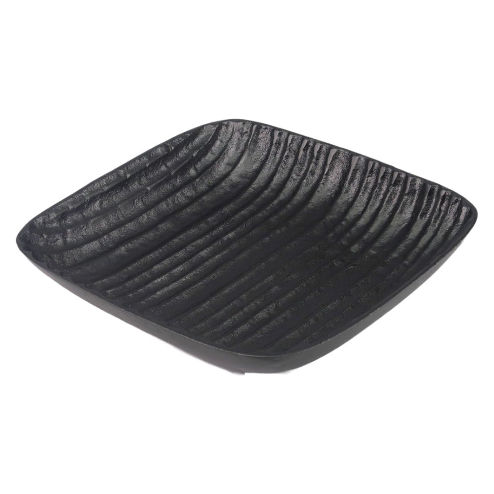 Πιατέλα Τετράγωνη Μεταλλική Μαύρη 31x31x6