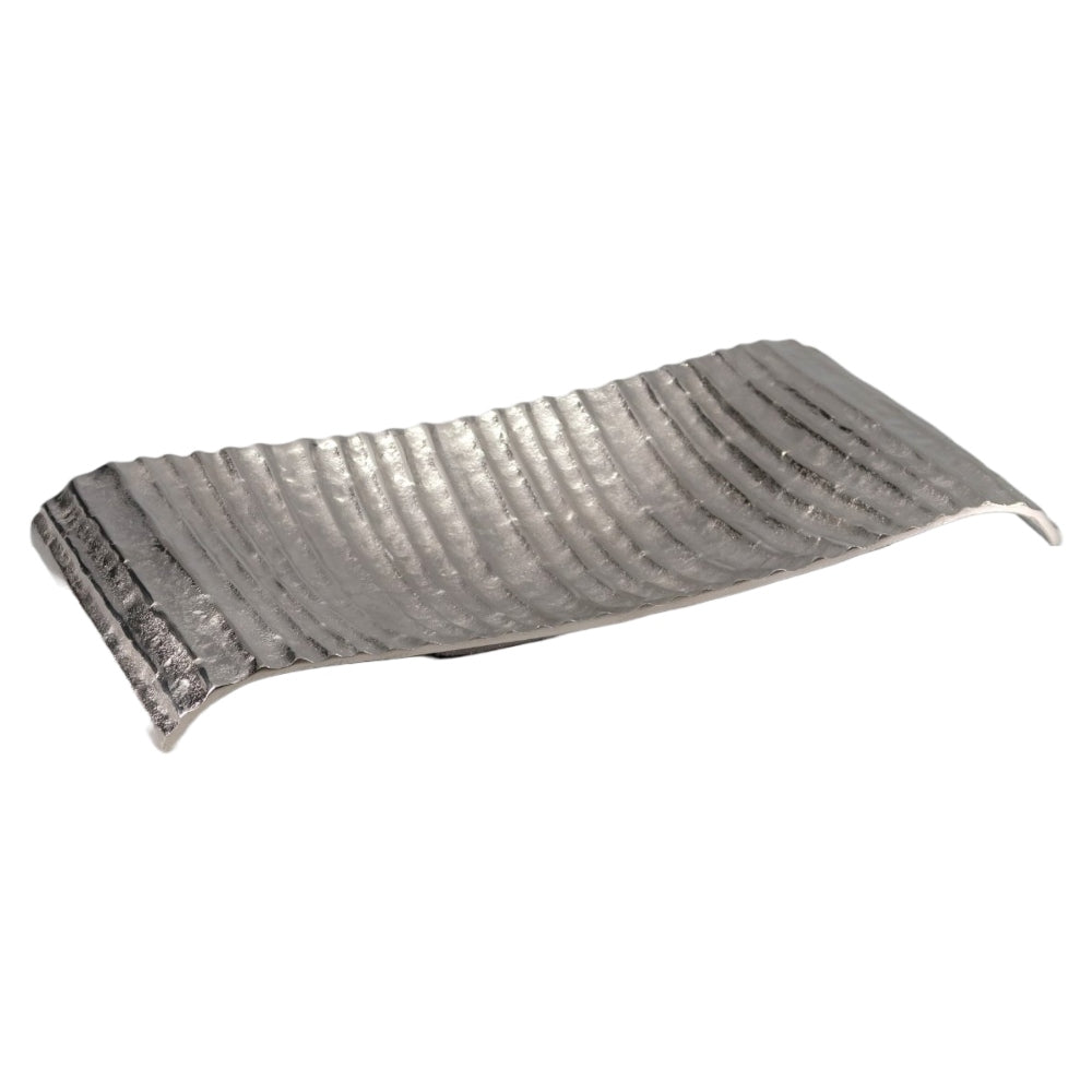 Πιατέλα Μεταλλική Ασημί 40x22x5