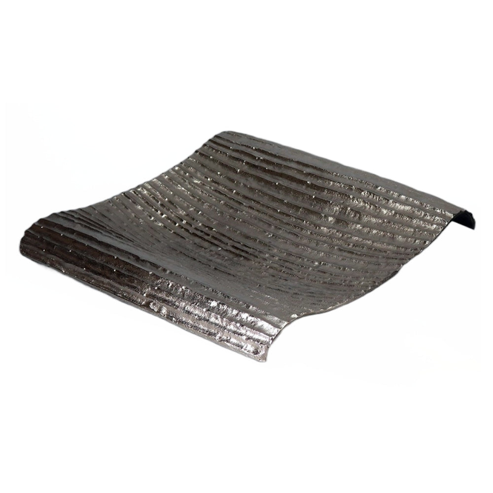 Πιατέλα Τετράγωνη Μεταλλική Ασημί 26x26x5