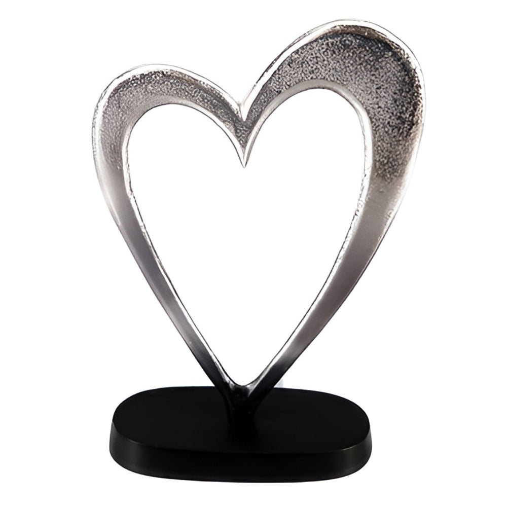 Διακοσμητική Καρδιά Μεταλλική Ασημί/Μαύρη 20x8x27