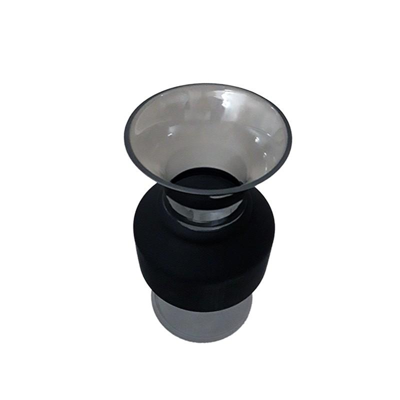 Βάζο Γυάλινο Ανθρακί/Μαύρο 15x15x31