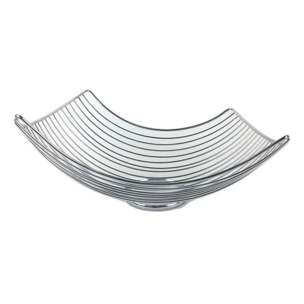 Φρουτιέρα Μεταλλική Ασημί 33x23x16