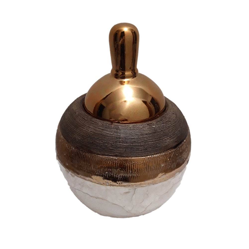 Φοντανιέρα Κεραμική Καφέ/Λευκή 16x16x20