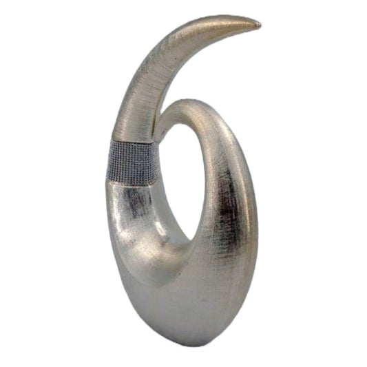 Επιτραπέζιο Διακοσμητικό με Στρας Κεραμικό Εκρού/Ασημί 26x12x39