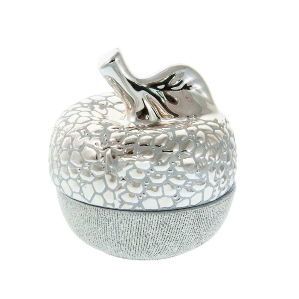 Φοντανιέρα 'Μήλο' Κεραμική Ασημί 12x12x17