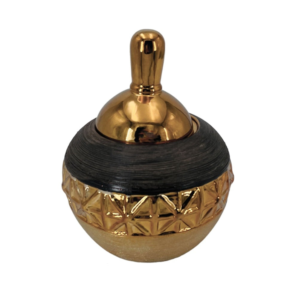 Φοντανιέρα Κεραμική Χρυσή/Καφέ 16x16x20