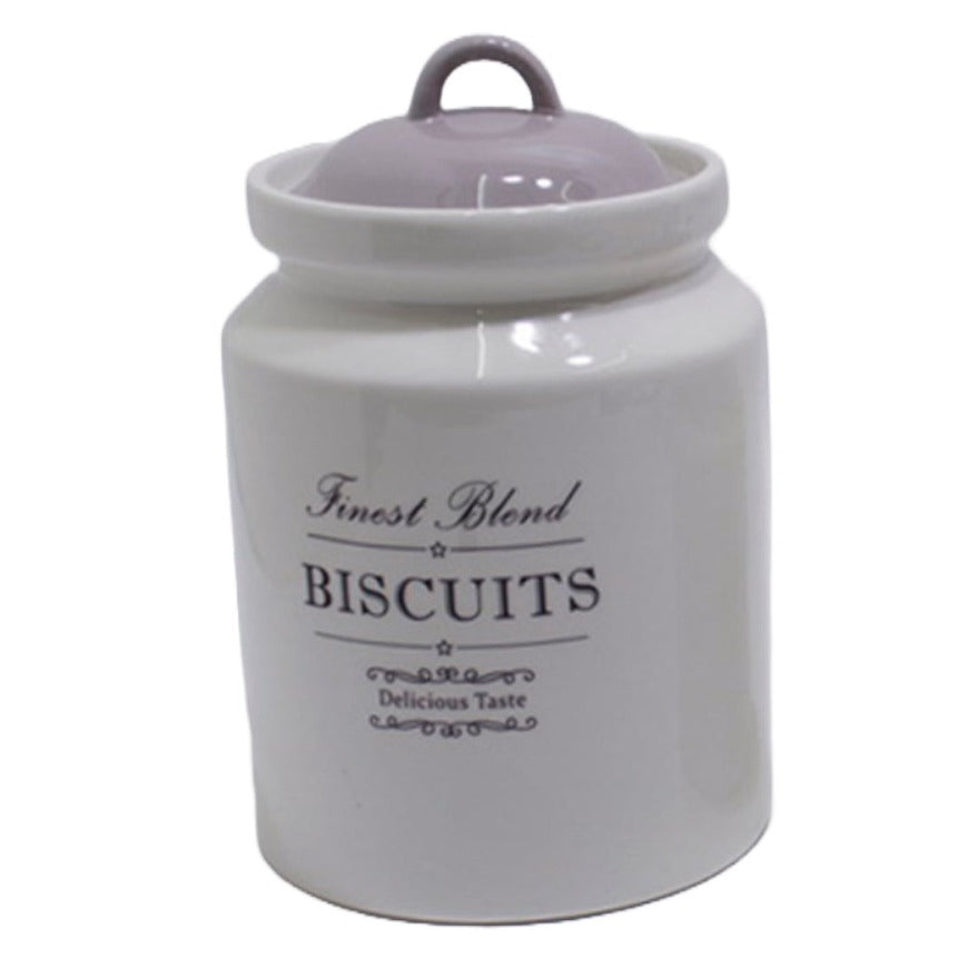 Μπισκοτιέρα Κεραμική Λευκή/Μαύρη 15x15x23