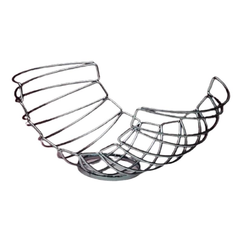 Φρουτιέρα Μεταλλική Ασημί 33x22x16