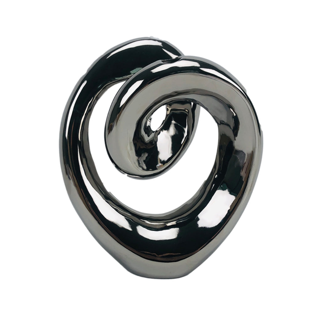 Επιτραπέζιο Διακοσμητικό 'Κόμπος' Κεραμικό Ασημί 26x16x33