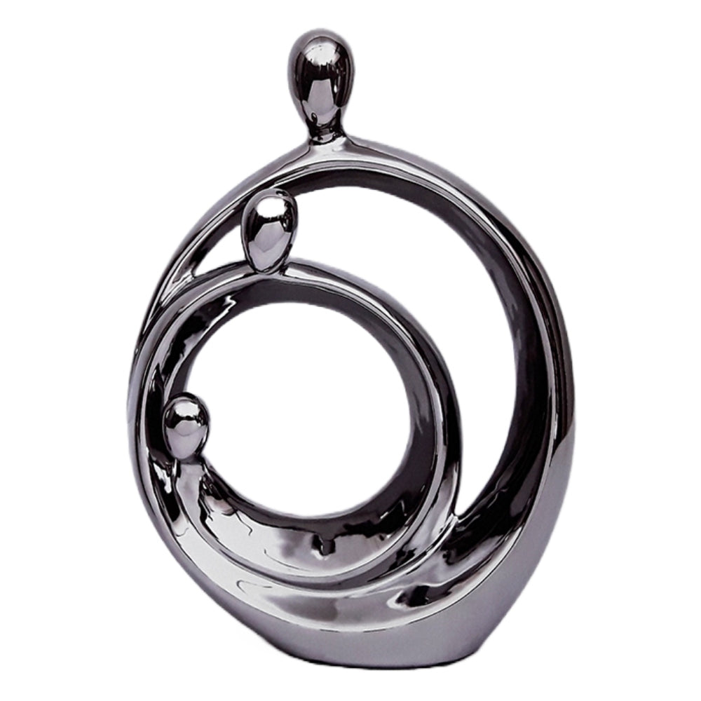 Επιτραπέζιο Διακοσμητικό Κεραμικό Ασημί/Γκρι 25x10x32