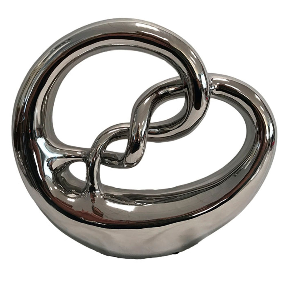 Επιτραπέζιο Διακοσμητικό Κεραμικό Ασημί 27x8x30