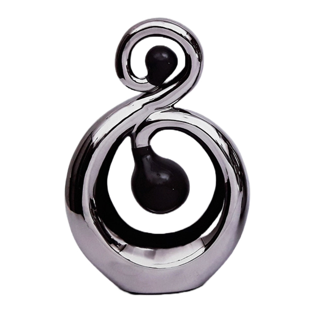 Επιτραπέζιο Διακοσμητικό Κεραμικό Ασημί/Γκρι 19x6x30