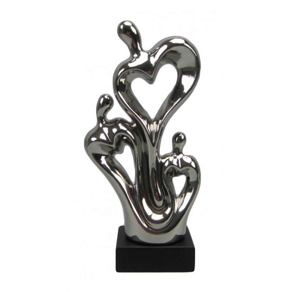 Επιτραπέζιο Διακοσμητικό Κεραμικό Ασημί/Μαύρο 17x8x34