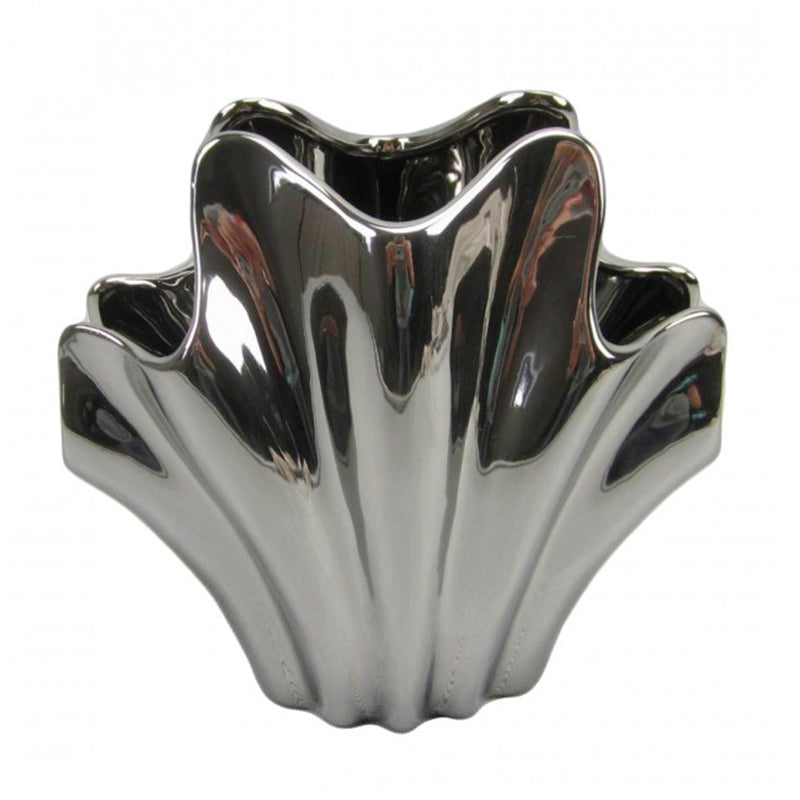 Βάζο Κεραμικό Ασημί 24x14x24