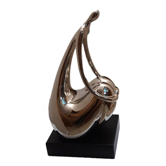 Διακοσμητική Φιγούρα Κεραμική Ασημί/Μαύρη 12x15x35