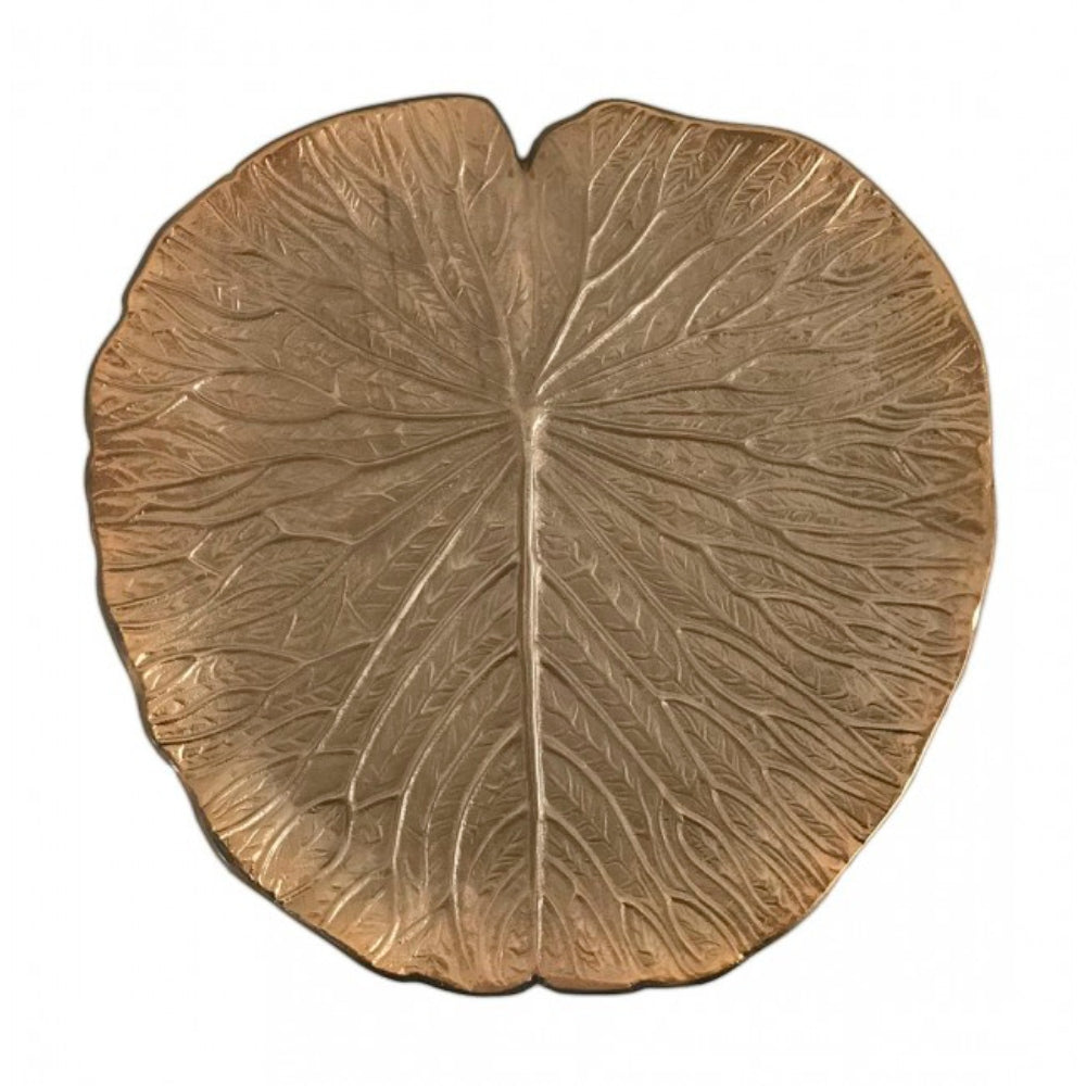 Πιατέλα 'Φύλλο' Μεταλλική Μπρονζέ 34x33x3