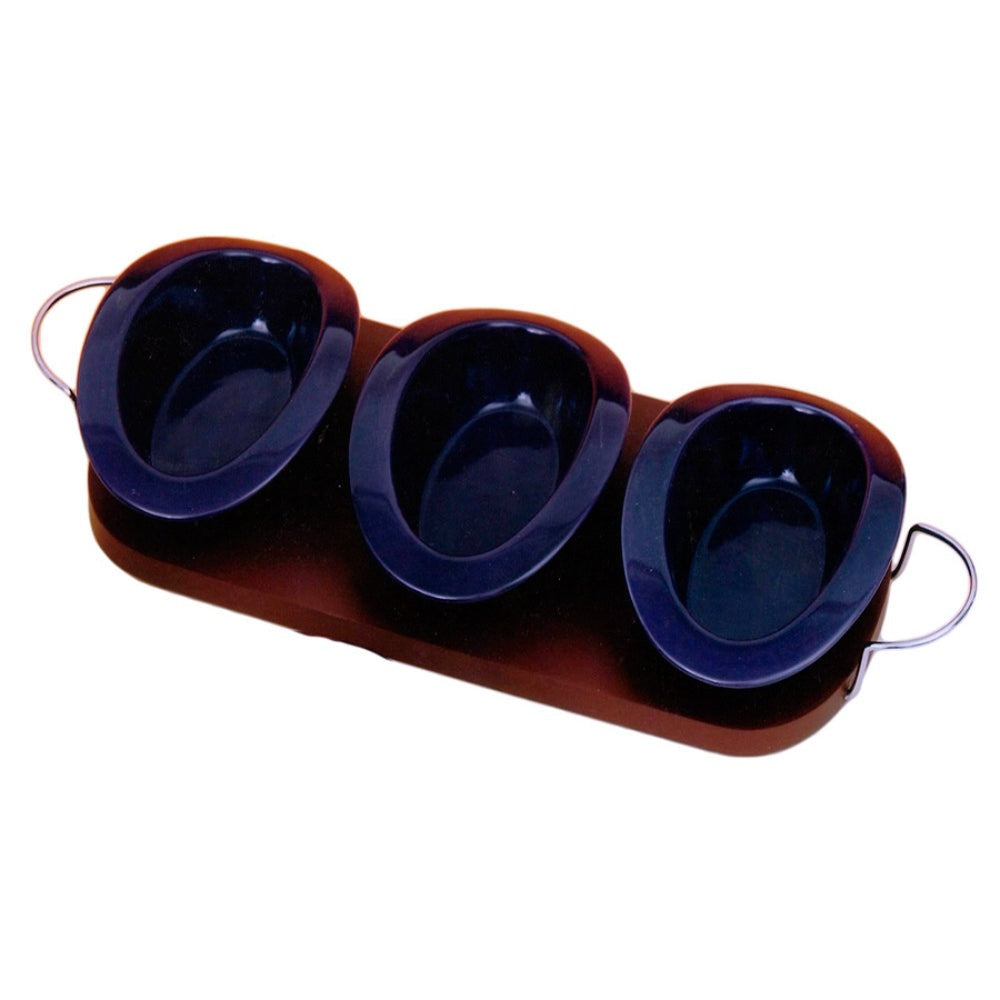 Ορντεβιέρα 3 Θέσεων Κεραμική/Ξύλινη Μωβ/Καφέ 46x18x5