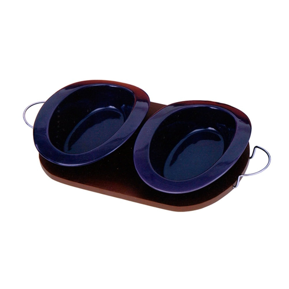 Ορντεβιέρα 2 Θέσεων Κεραμική/Ξύλινη Μωβ/Καφέ 41x23x7