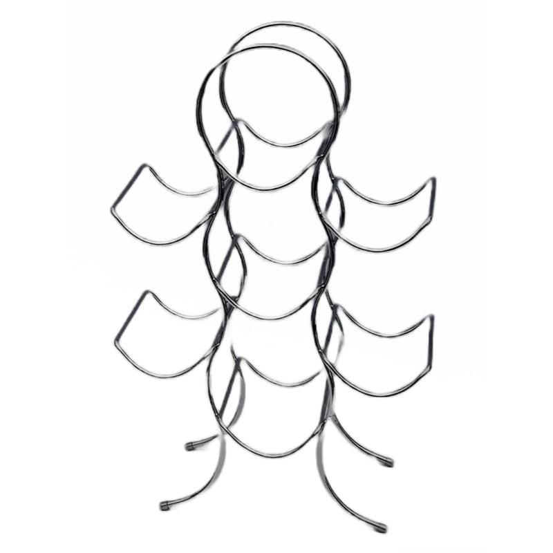 Μπουκαλοθήκη 7 Θέσεων Μεταλλική Ασημί 29x16x44