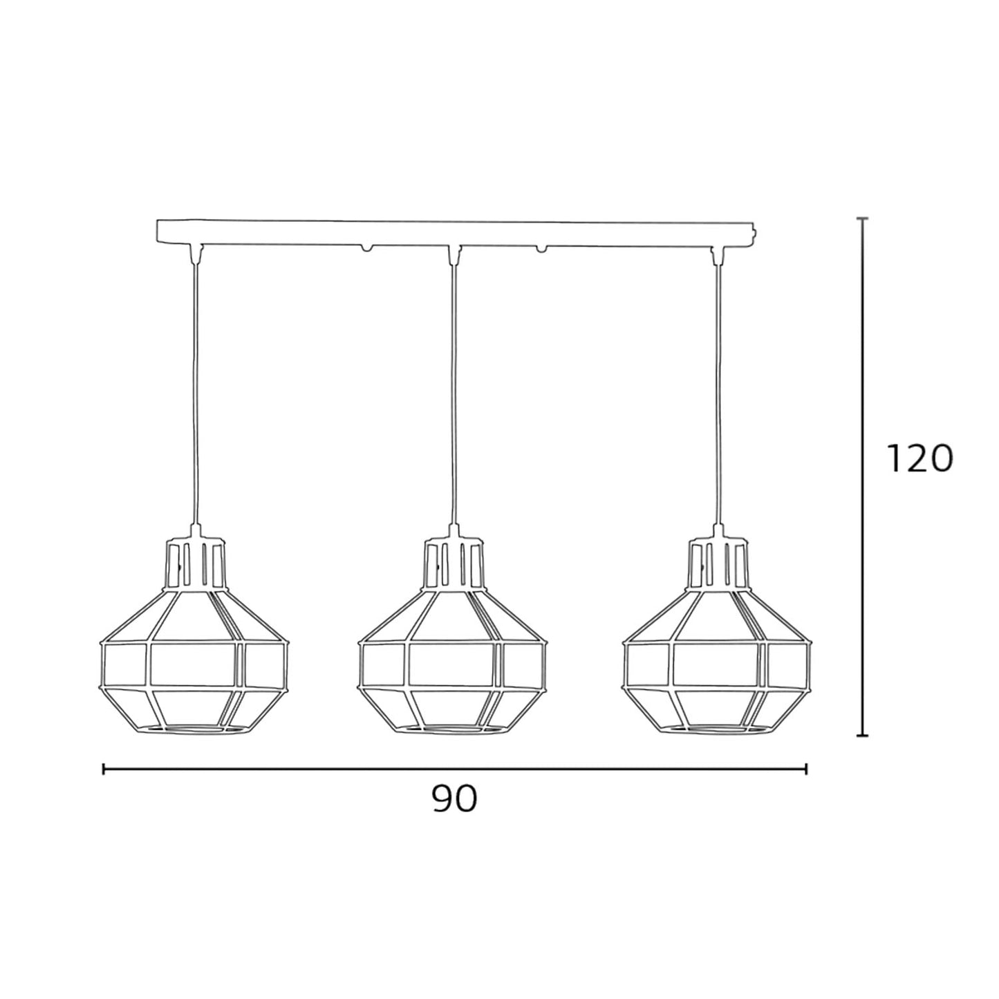 Φωτιστικό Πολύφωτο 3φ Μέταλλο Λευκό Ε27