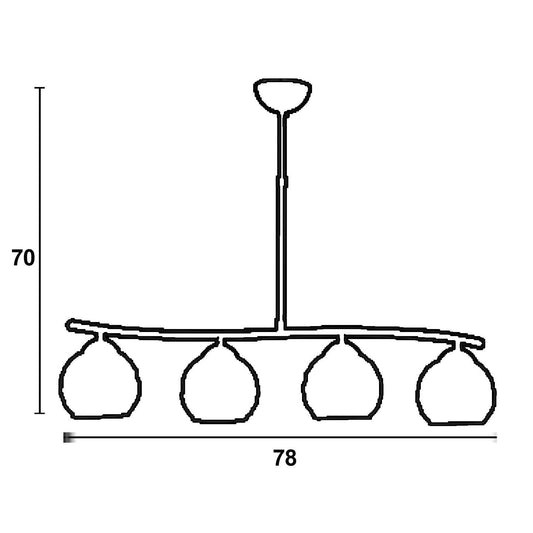 Φωτιστικό Πολύφωτο 4φ Μέταλλο Χρώμιο/Γυαλί Ε27