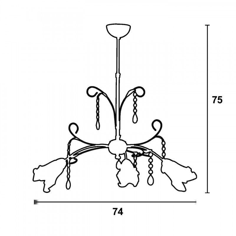 Φωτιστικό Πολύφωτο 3φ Μέταλλο Χρώμιο/Γυαλί Ε14