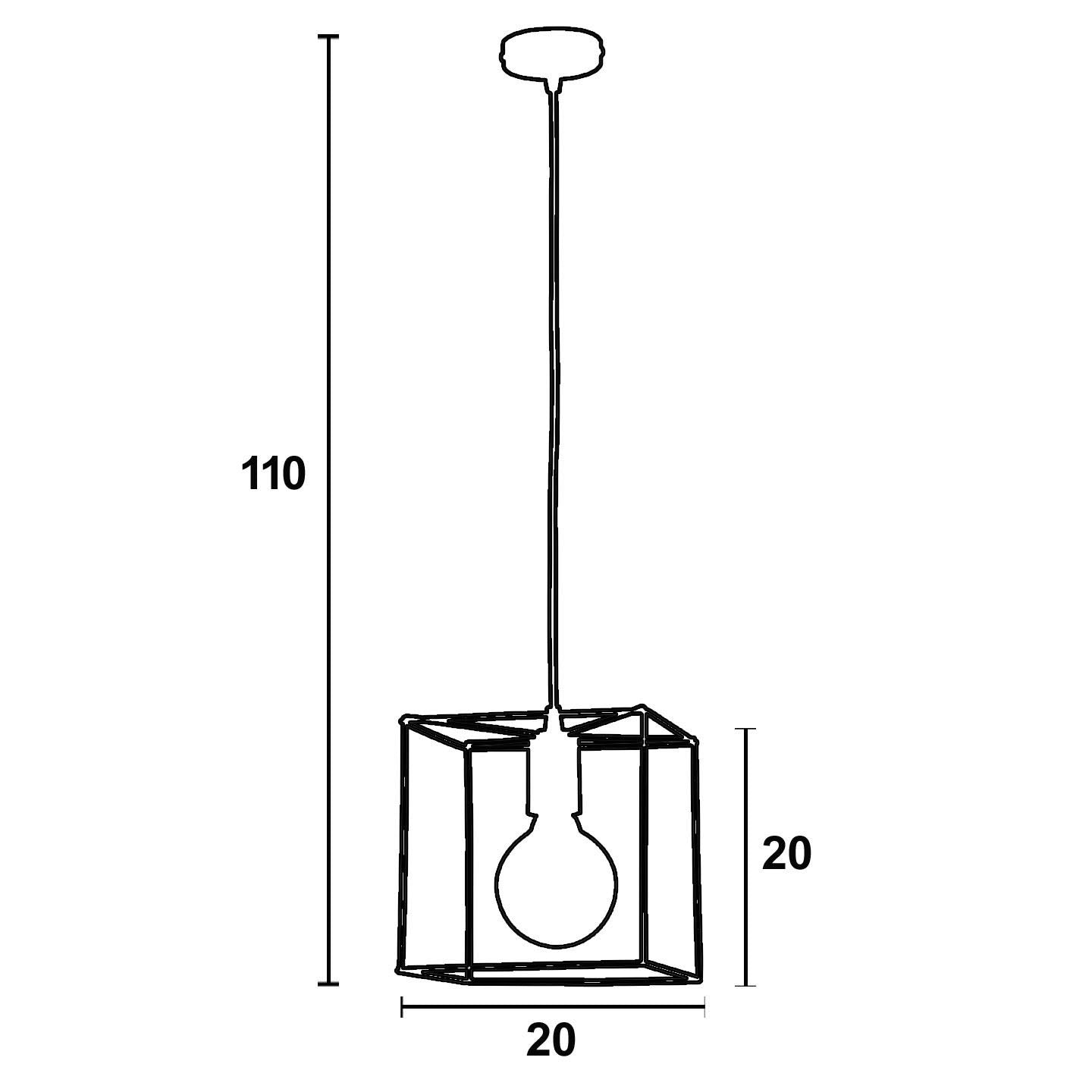 Φωτιστικό Μονόφωτο Μέταλλο Μαύρο Ε27 Φ20