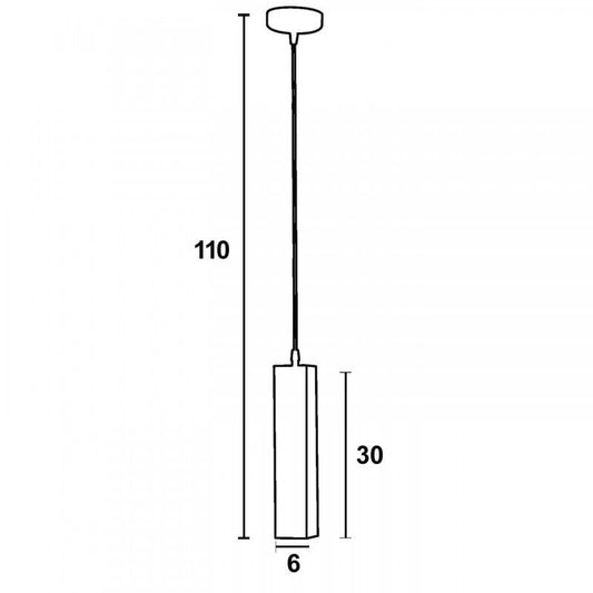 Φωτιστικό Μονόφωτο Αλουμίνιο Τετράγωνο Μαύρο GU10 Φ6