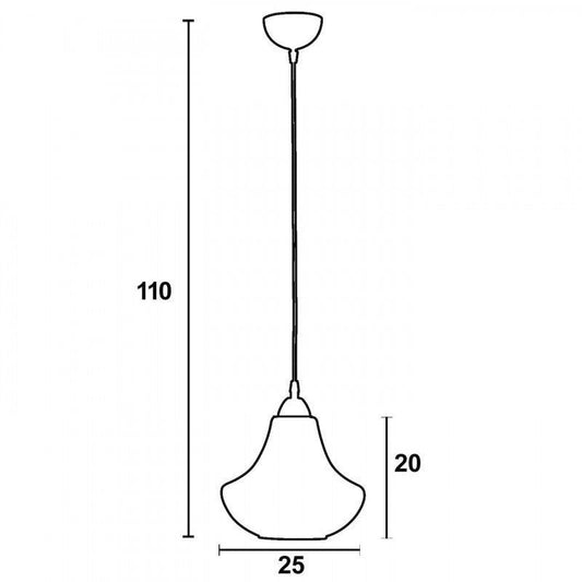 Φωτιστικό Μονόφωτο Γυαλί Οπάλ Ματ E27 Φ25