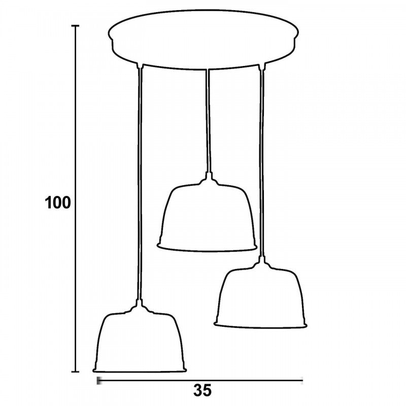 Φωτιστικό Πολύφωτο 3φ Αλουμίνιο Μαύρο Ε27