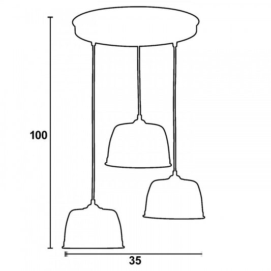 Φωτιστικό Πολύφωτο 3φ Αλουμίνιο Λευκό Ε27
