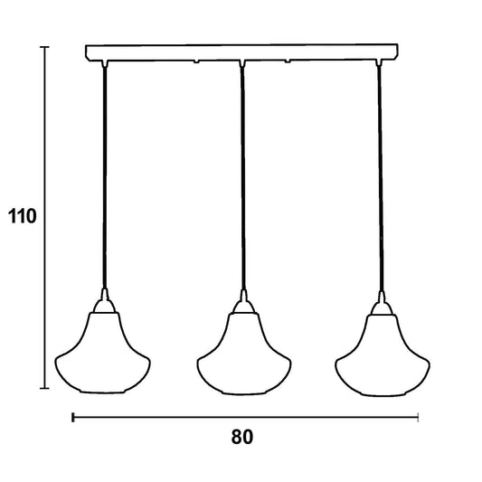 Φωτιστικό Πολύφωτο 3φ Μέταλλο/Γυαλί Ε27