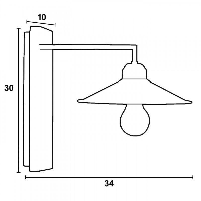 Απλίκα Ξύλο/Μέταλλο Σκουριά Ε27