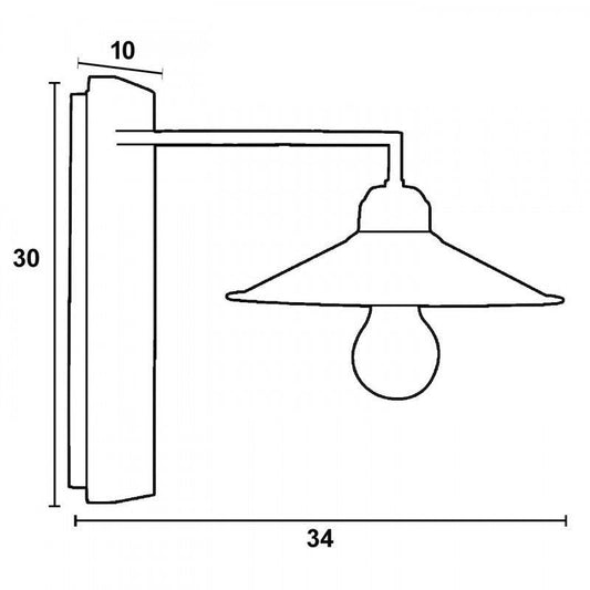 Απλίκα Ξύλο/Μέταλλο Σκουριά Ε27