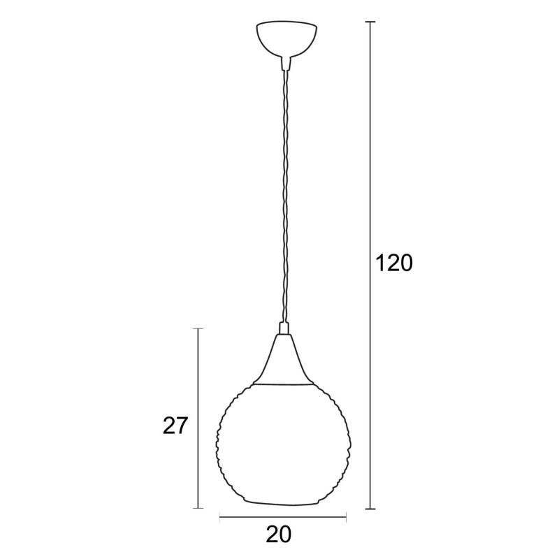 Φωτιστικό Μονόφωτο Γυαλί Λευκό Ε27 Φ20