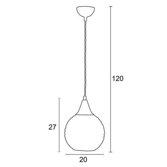 Φωτιστικό Μονόφωτο Γυαλί Φιμέ Ε27 Φ20