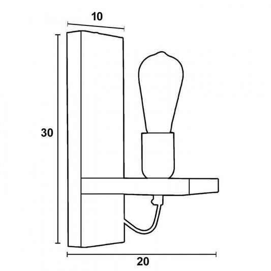Απλίκα Ξύλο/Μέταλλο Σκουριά/Πατίνα Χρυσή Ε27