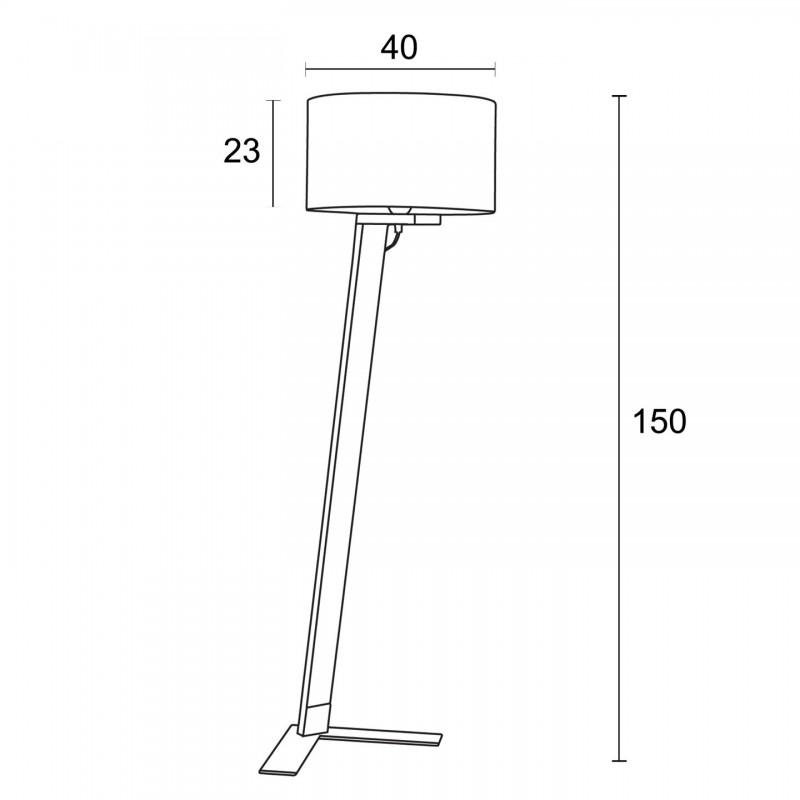 Φωτιστικό Δαπέδου Ξύλο/Αμπαζούρ Μπεζ Ε27