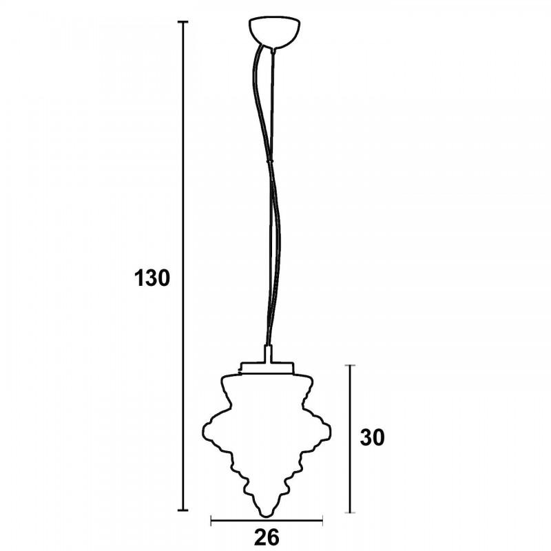 Φωτιστικό Μονόφωτο Γυαλί Διάφανο Ε27 Φ26