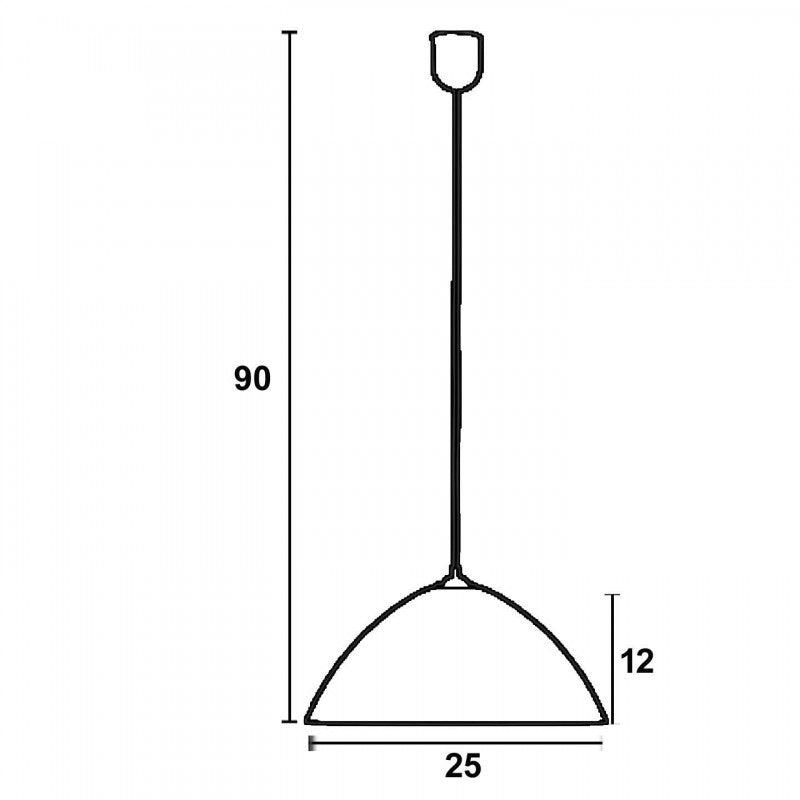 Φωτιστικό Μονόφωτο Γυαλί Λιλά Ε27 Φ25