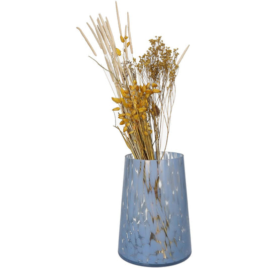 Βάζο Γυάλινο Μπλε/Διάφανο 15x15x19