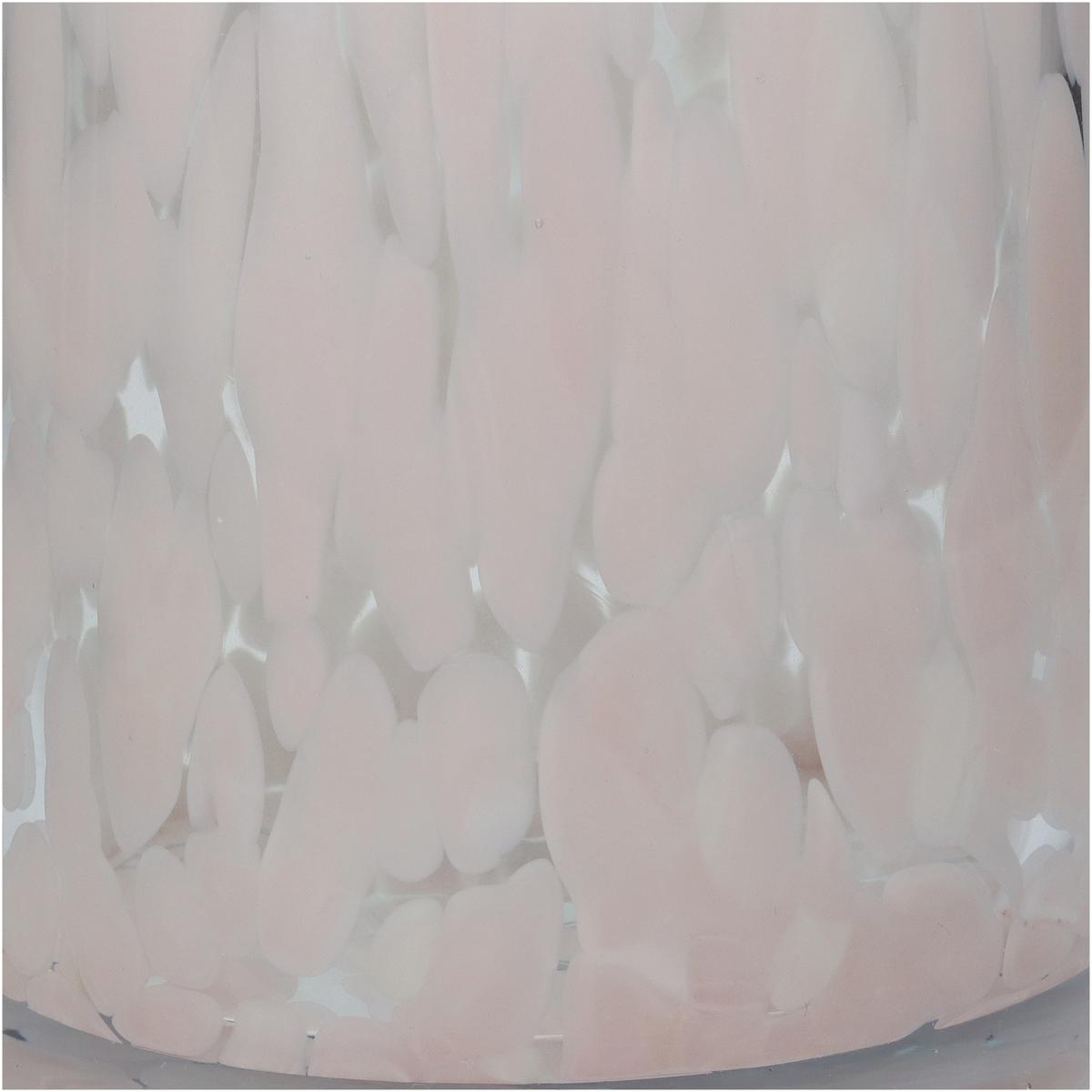 Βάζο Γυάλινο Ροζ/Διάφανο 12x12x25