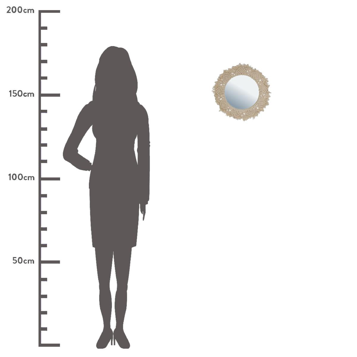 Καθρέπτης Μακραμέ Φυσικό Βαμβακερό 35x2x35