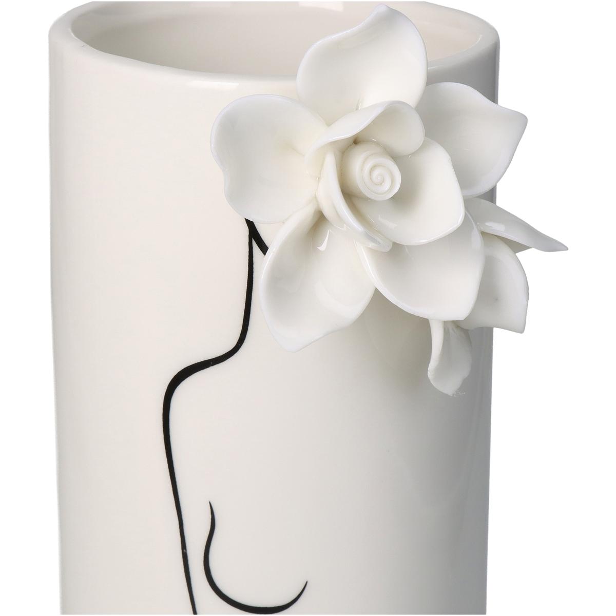 Βάζο 'Γυναικείο Σώμα' Πορσελάνινο Εκρού/Μαύρο 12x11x24