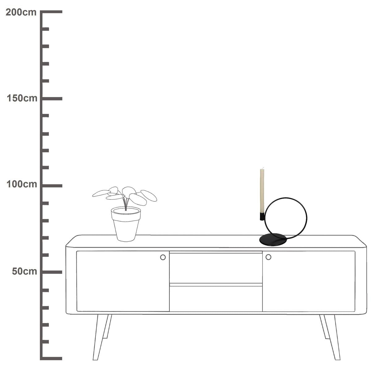 Κηροπήγιο Μεταλλικό Μαύρο 29x17x26