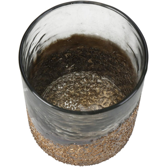 Κηροπήγιο Χρυσό Γυαλί 10x10x13